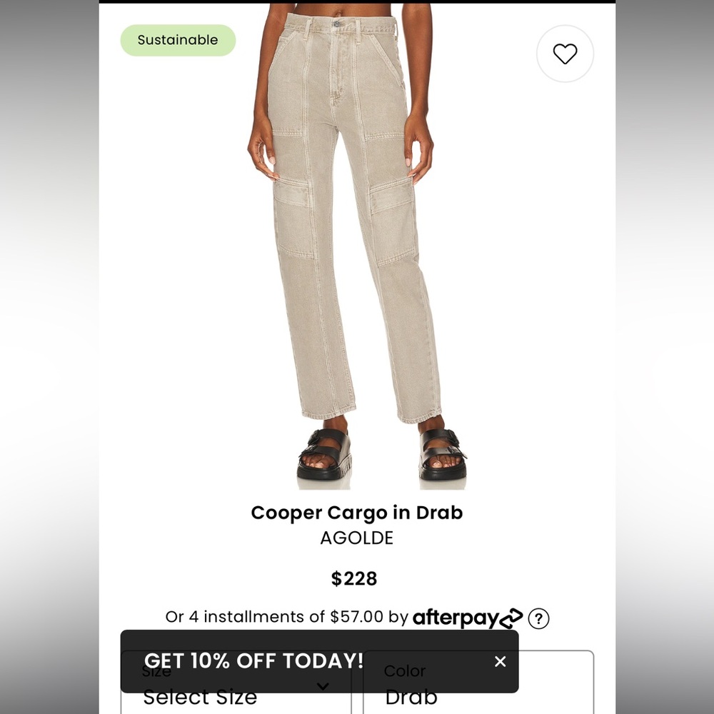 Agolde Straight Leg Jeans in Beige